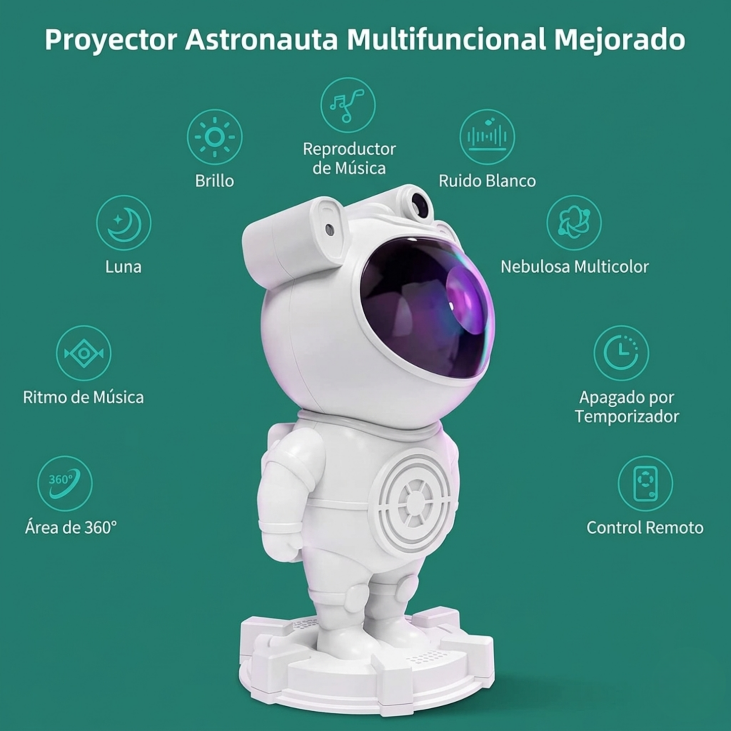 Astronauta Proyector Galaxia con Parlant