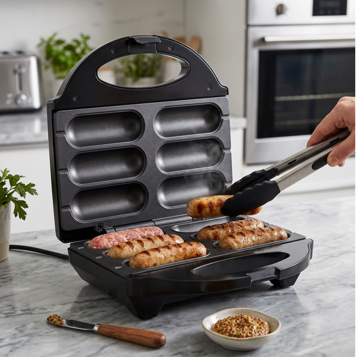 Parrilla eléctrica para salchichas x 6