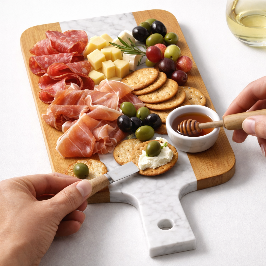 Tabla para Cortar Bambu Marmol Cocina